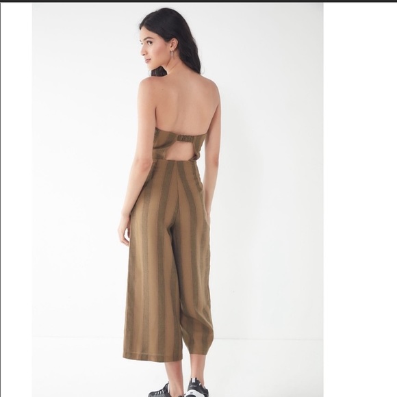UO Striped Strapless Jumpsuit Small - Picture 2 of 14